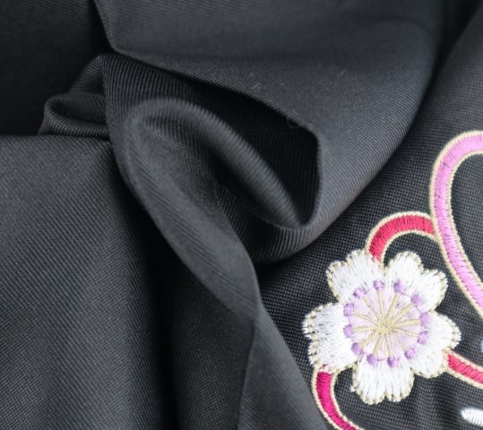 卒業式袴単品レンタル[刺繍]グレー×濃いグレーぼかしに花の刺繍[身長153-157cm]No.831